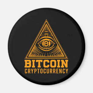 Bitcoin BTC Alle sehen Auge Krypto Illuminati Gesc Magnet