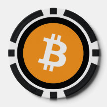 Bitcoin BTC Poker-Chips Logo-|