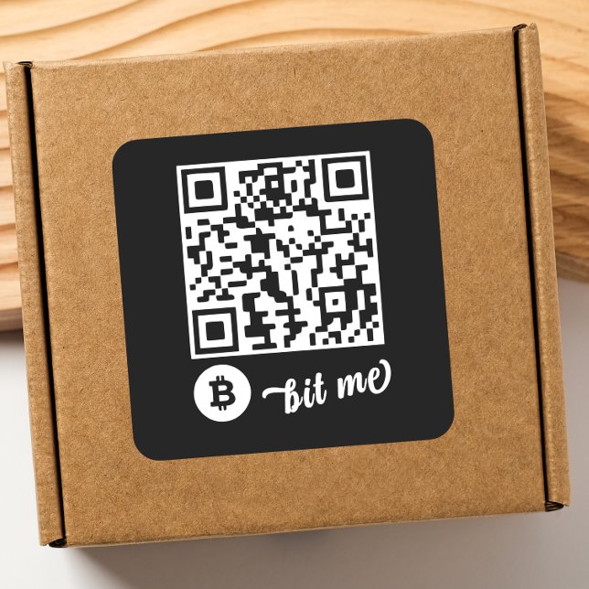 Bitcoin (BTC) Portefeuille QR Code Sticker - Carré (Créateur téléchargé)