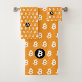 Bitcoin Classic Orange Badhandtuch Set