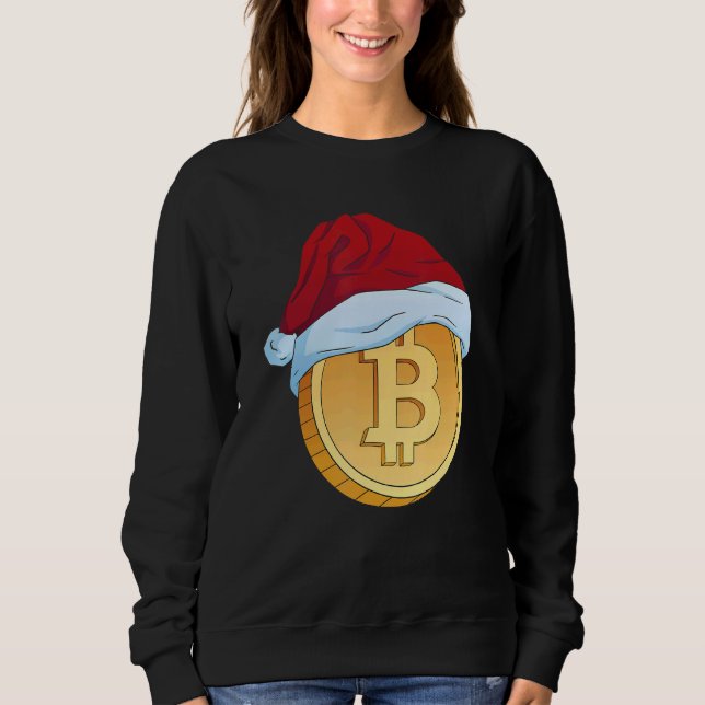 Bitcoin Coin Christmas Santa Claus Cap Sweatshirt (Vorderseite)
