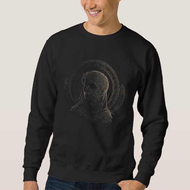 Bitcoin Coin Crypto Illustration Dark Black  4 Sweatshirt (Vorderseite)
