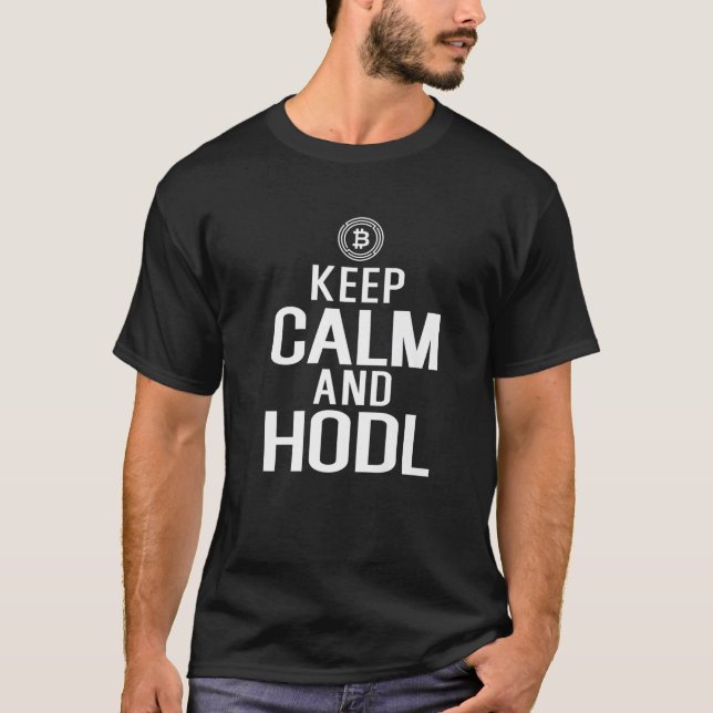 Bitcoin Crypto Behalte Ruhe und Abhilfe T-Shirt (Vorderseite)