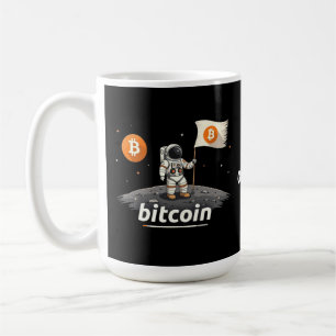 Bitcoin Crypto Moon Astronaut Design BTC Kaffeetasse