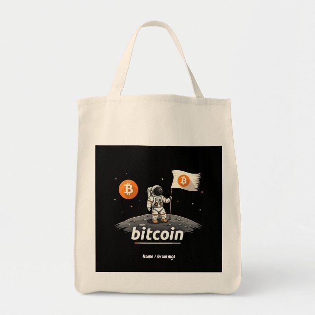 Bitcoin Crypto Moon Astronaut Design BTC Tragetasche (Vorne)