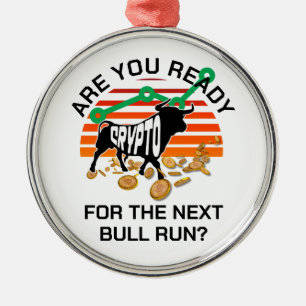 Bitcoin CRYPTOCurrency-BULL-LAUFEN Ornament Aus Metall