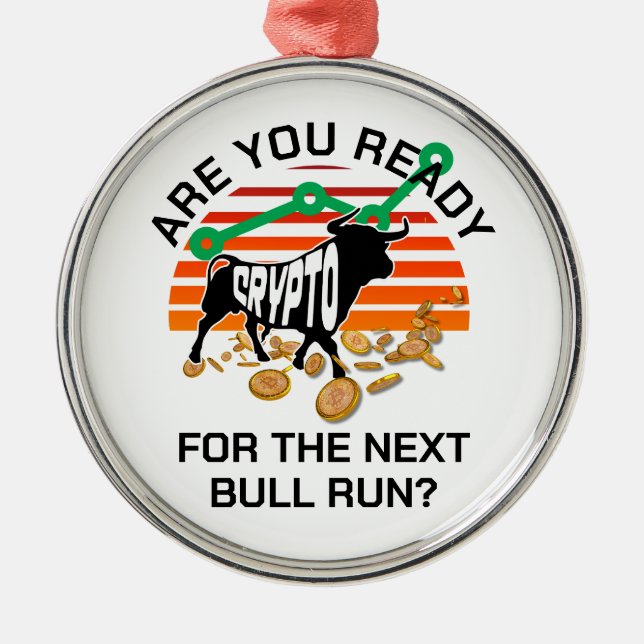 Bitcoin CRYPTOCurrency-BULL-LAUFEN Ornament Aus Metall (Vorne)