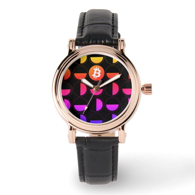 Bitcoin Designer Armbanduhr (Vorderseite)