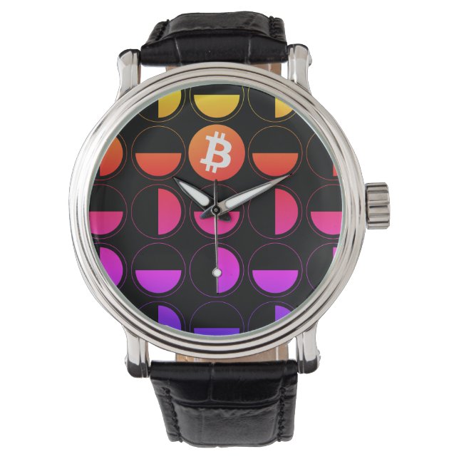Bitcoin Designer Armbanduhr (Vorderseite)