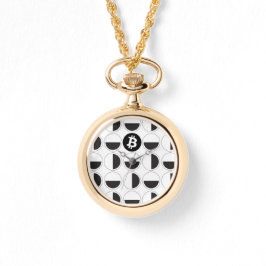 Bitcoin Designer Schwarz & Weiß Armbanduhr