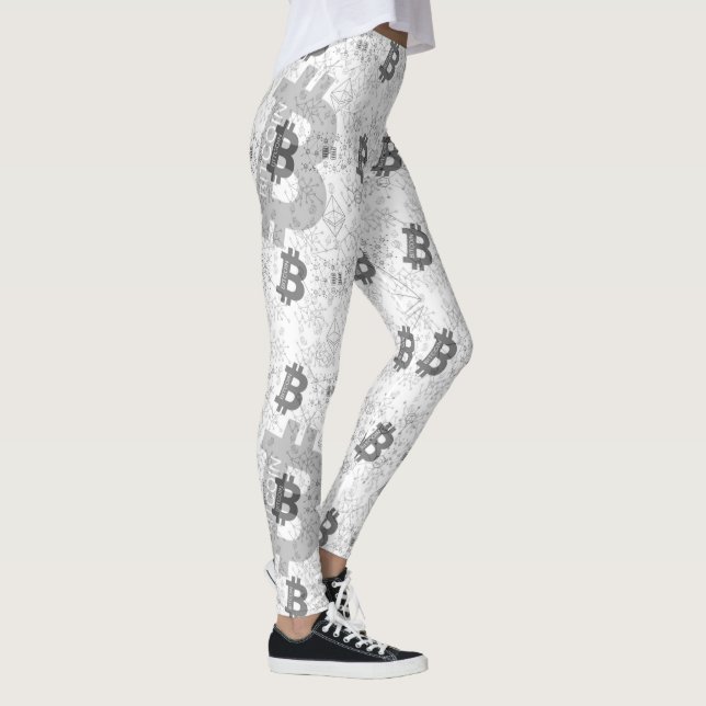Bitcoin Digital Money White Cryptowährung Leggings (Rechts)