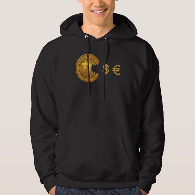 Bitcoin Eats Dollar Kryptowährung Bitcoin Hoodie (Vorderseite)