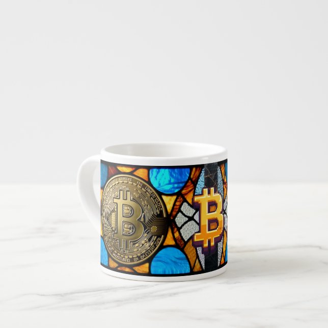Bitcoin Espressotasse (Vorderseite Links)