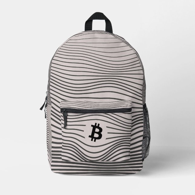 Bitcoin Force (White - Aged)  Bedruckter Rucksack (Vorderseite)