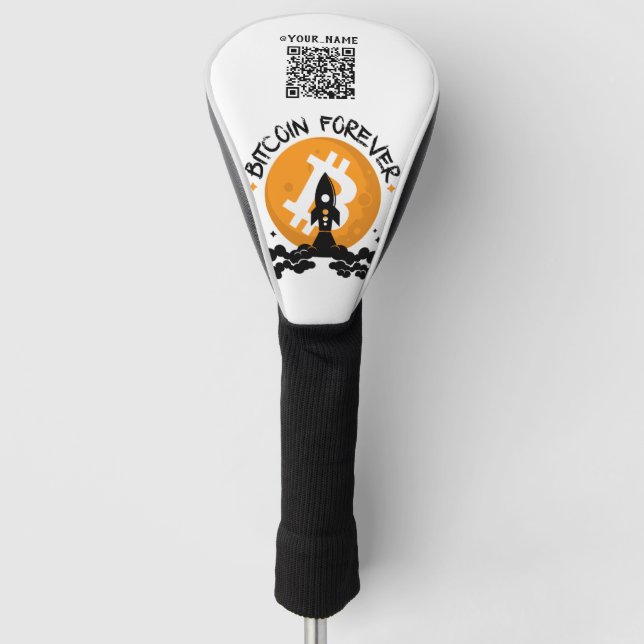 Bitcoin Forever Qr-Code Golf Headcover (Vorderseite)