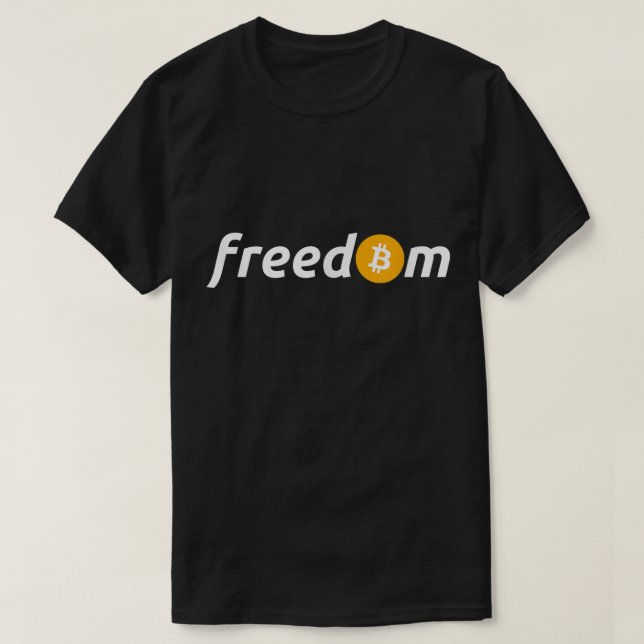 Bitcoin Freedom Crypto Investor Minimalist Design T-Shirt (Design vorne)