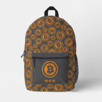 Bitcoin Gemustert Orange und Grau Personalisiert