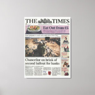 Bitcoin Genesis Block 2009 - Erste Nachricht auf C Leinwanddruck