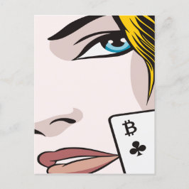 Bitcoin Girl Ankündigungspostkarte