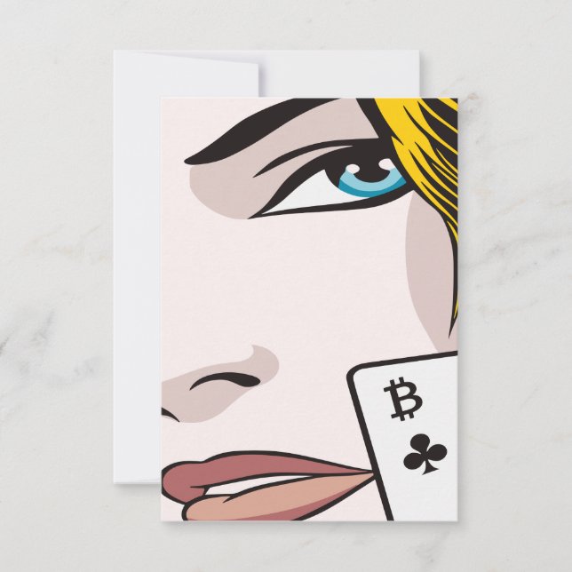 Bitcoin Girl Dankeskarte (Vorderseite)