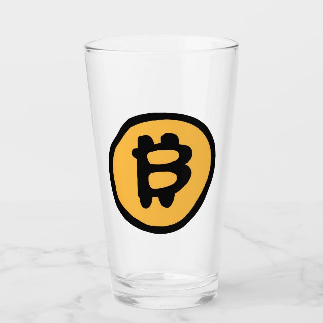 Bitcoin Glas (Vorderseite)