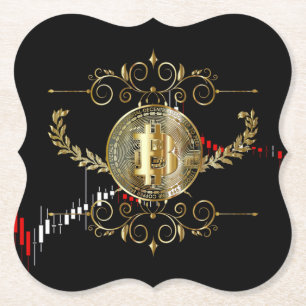 Bitcoin Gold Counter Crypto Black Red Untersetzer