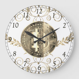 Bitcoin Goldmünze Geld Design Große Wanduhr