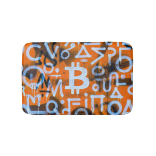 "Bitcoin Graffiti" (Stil #1) Street Art Badematte