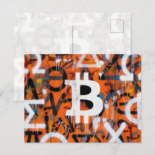 "Bitcoin Graffiti" (Stil #2) Street Art Postkarte