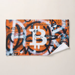 "Bitcoin Graffiti" (Stil #4) Street Art Handtuch