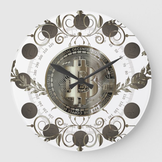 Bitcoin Große Wanduhr (Vorderseite)