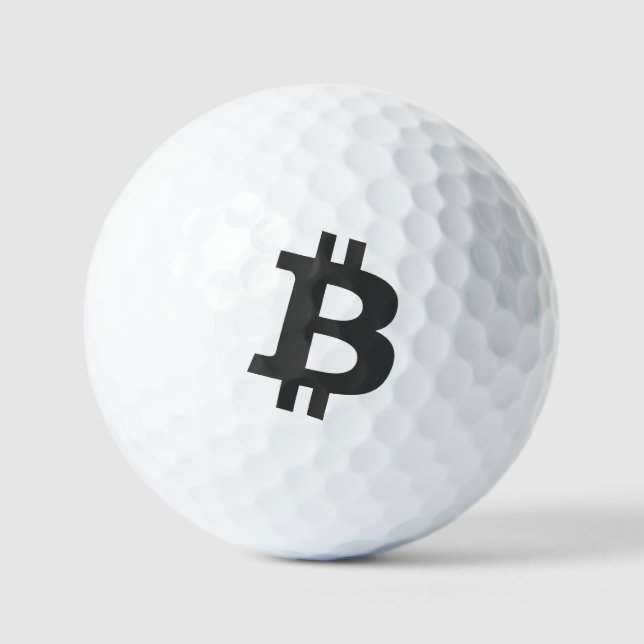 Bitcoin (größeres Schwarz ₿) Golfball (Vorderseite)