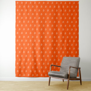 Bitcoin Hellorange Wandteppich