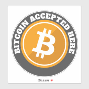 Bitcoin hier akzeptiert - digitale Kryptowährung Aufkleber