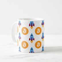 Bitcoin in die Krypto-Tasse der Mondrakete