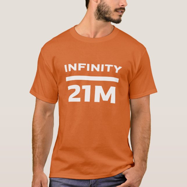 Bitcoin Infinity geteilt durch 21 Millionen T-Shirt (Vorderseite)