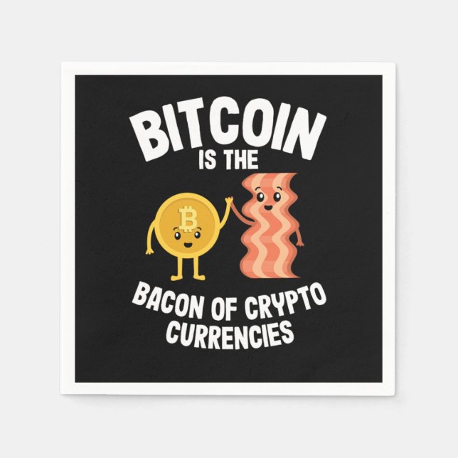 Bitcoin Is The Bacon Funny Crypto BTC Hodl Gift Serviette (Vorderseite)