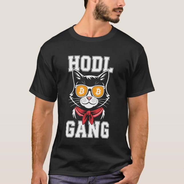 Bitcoin-Katze HODL T-Shirt (Vorderseite)