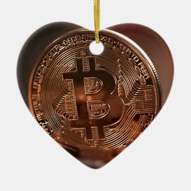 Bitcoin Keramik Ornament (Vorne)