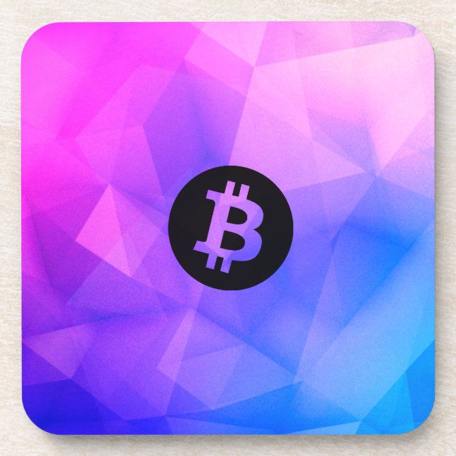 Bitcoin Kristall Getränkeuntersetzer (Vorderseite)