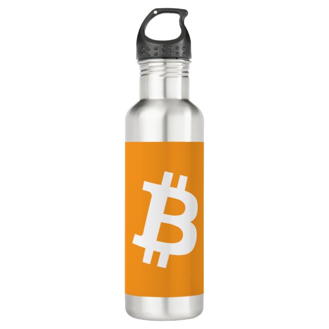 Bitcoin-Kryptowährung-Logo Edelstahlflasche (Vorderseite)