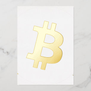 Bitcoin Kryptowährung Logo Folieneinladung