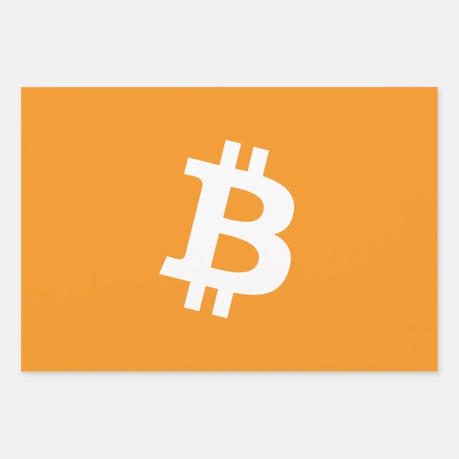 Bitcoin-Kryptowährung-Logo Geschenkpapier Set (Vorderseite)
