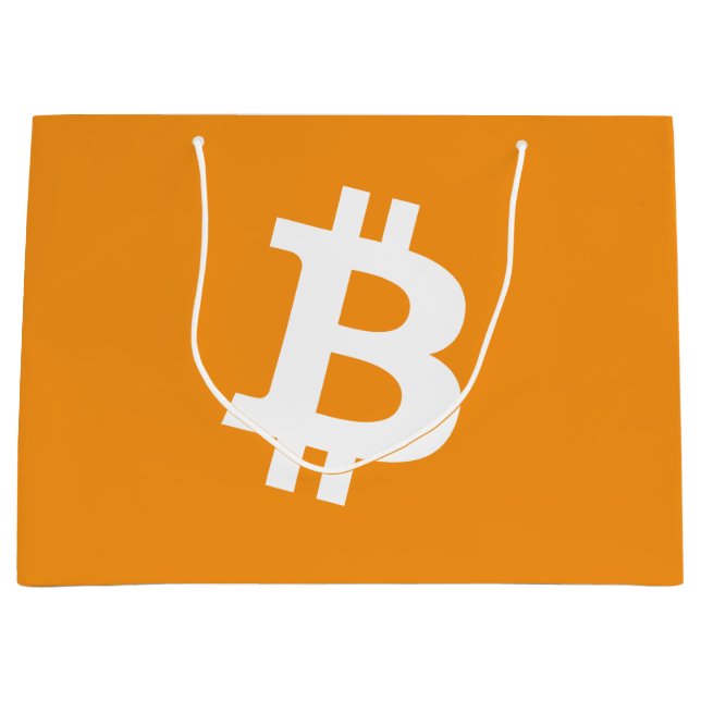 Bitcoin-Kryptowährung-Logo Große Geschenktüte (Vorderseite)