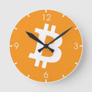 Bitcoin-Kryptowährung-Logo Runde Wanduhr