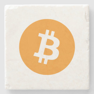 Bitcoin Kryptowährung Logo Steinuntersetzer