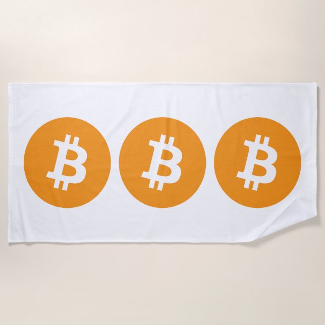 Bitcoin-Kryptowährung-Logo Strandtuch (Vorderseite)