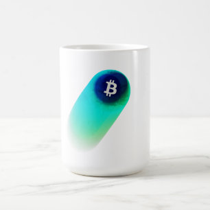 Bitcoin-Kunst (Komet - Stil 2, Weiß) Kaffeetasse