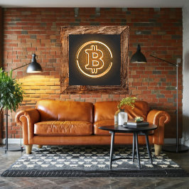 BITCOIN-Lageplan wie Kryptokunst im LOGO-Büro Fotodruck