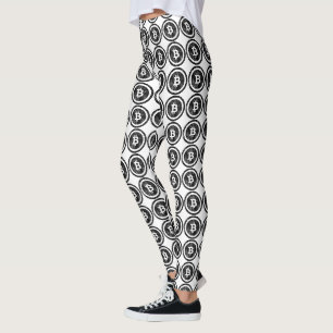 Bitcoin-Leggings mit Logo in Schwarz und Distresse Leggings